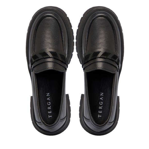 Siyah Deri Kadın Makosen - K25S1AY68167-A23 - 5