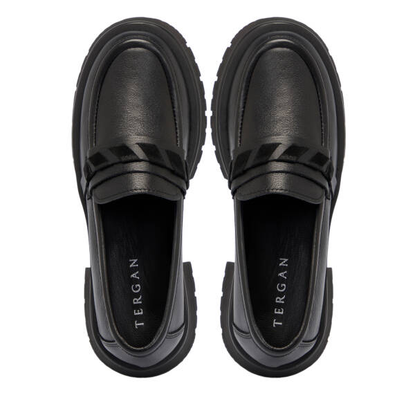 Siyah Deri Kadın Makosen - K25S1AY68167-A23 - 5