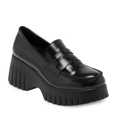  Siyah Deri Kadın Loafer - K24S1AY67691-A07 - 1