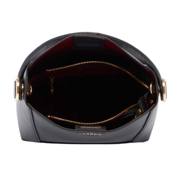 Siyah Deri Kadın Omuz Çantası - S24K1BC80312-C59 - 4