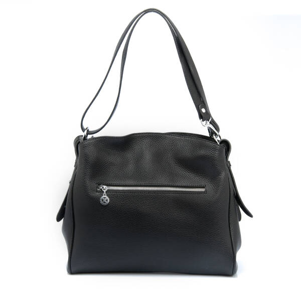 Siyah Deri Kadın Omuz Çantası - S25K1BC79450-A41 - 3