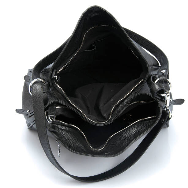 Siyah Deri Kadın Omuz Çantası - S25K1BC79450-A41 - 4