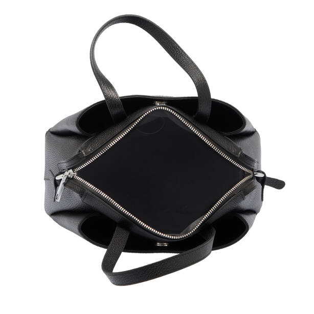 Siyah Deri Kadın Omuz Çantası - S25K1BC80355-A41 - 4