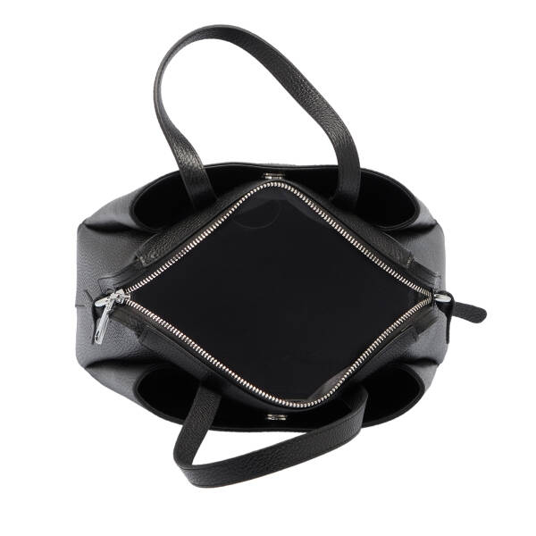 Siyah Deri Kadın Omuz Çantası - S25K1BC80355-A41 - 4