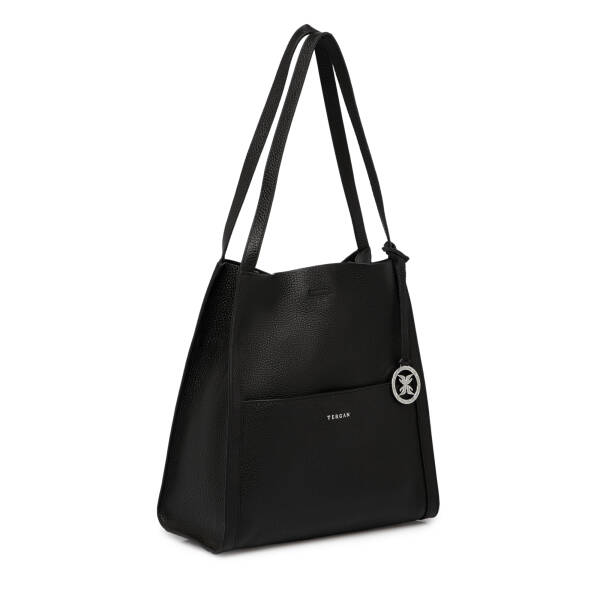 Siyah Deri Kadın Omuz Çantası - S25K1BC80491-A41 - 2