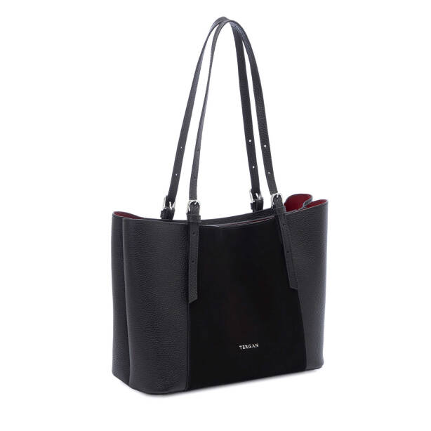 Siyah Deri Kadın Omuz Çantası - S25Y1BC80383-O1Y - Tergan