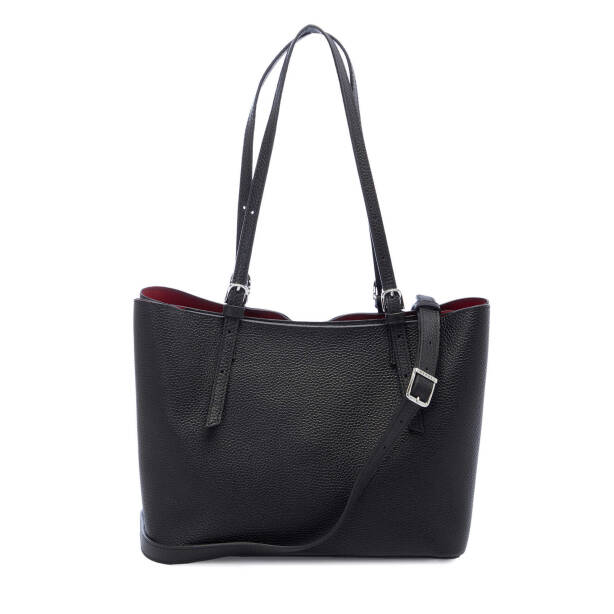 Siyah Deri Kadın Omuz Çantası - S25Y1BC80383-O1Y - Tergan