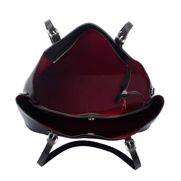 Siyah Deri Kadın Omuz Çantası - S25Y1BC80383-O1Y - Tergan