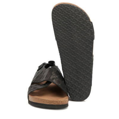  Siyah Deri Kadın Sandalet - K21Y1SN65564-H44 - 4