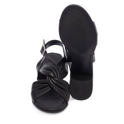  Siyah Deri Kadın Sandalet - K24Y1AY67230-A23 - 4