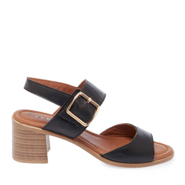 Siyah Hakiki Deri Kadın Sandalet - K24Y1AY67247-A23 - 1