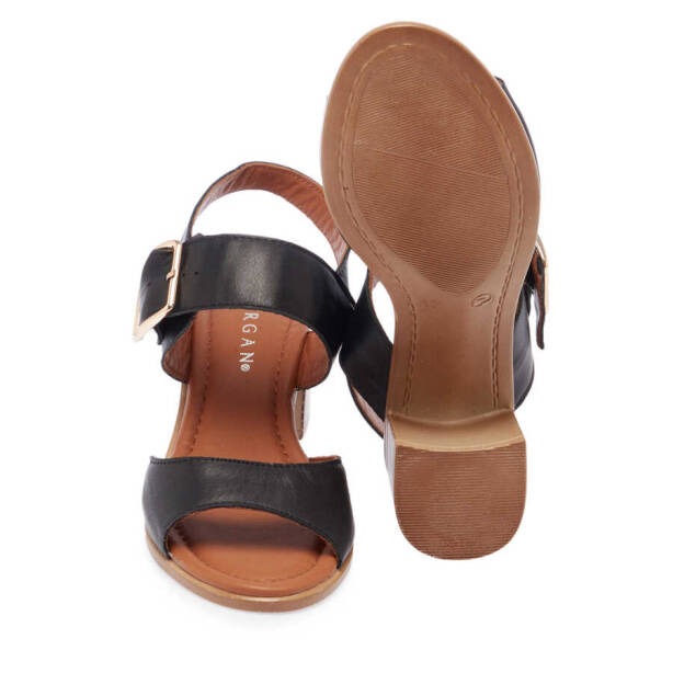 Siyah Hakiki Deri Kadın Sandalet - K24Y1AY67247-A23 - 4