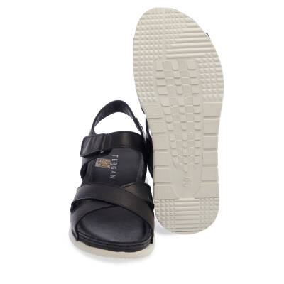 Siyah Deri Kadın Sandalet - K24Y1SN67087-A23 - 4