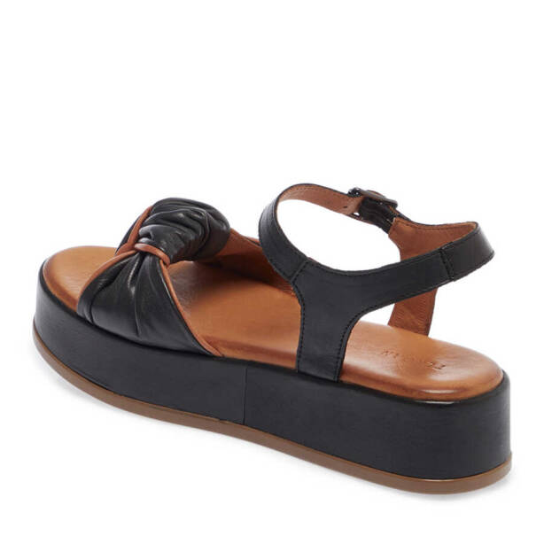 Siyah Deri Kadın Sandalet - K24Y1SN67112-A23 - Tergan