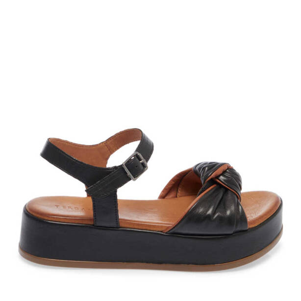 Siyah Deri Kadın Sandalet - K24Y1SN67112-A23 - Tergan