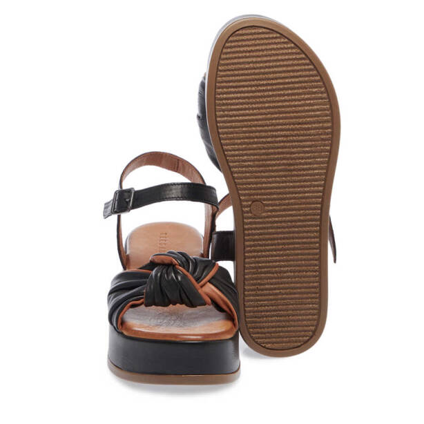 Siyah Deri Kadın Sandalet - K24Y1SN67112-A23 - Tergan