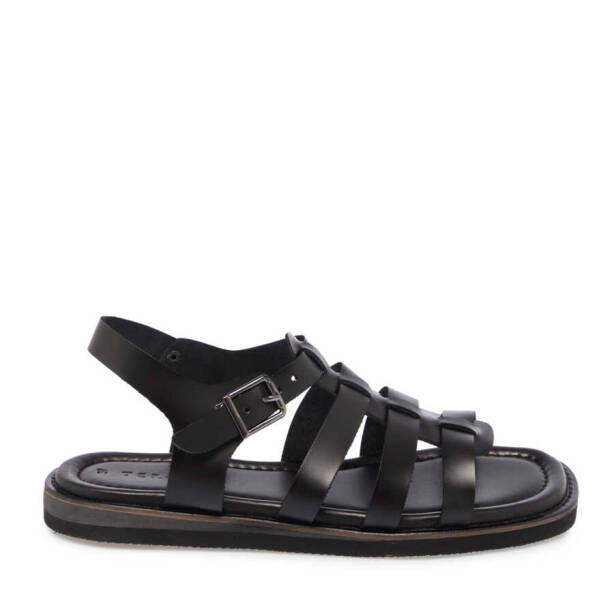 Siyah Deri Kadın Sandalet - K24Y1SN67127-A23 - Tergan