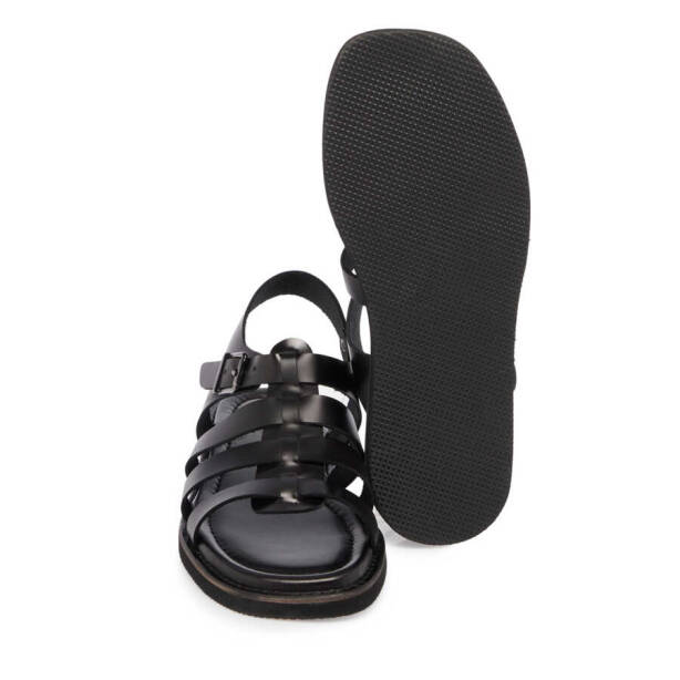 Siyah Deri Kadın Sandalet - K24Y1SN67127-A23 - Tergan