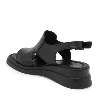  Siyah Deri Kadın Sandalet - K24Y1SN67129-M2S - 2