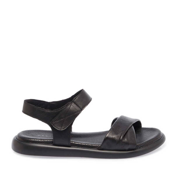 Siyah Hakiki Deri Kadın Sandalet - K24Y1SN67131-A23 - 1