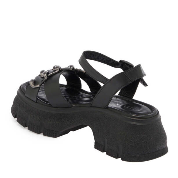 Siyah Deri Kadın Sandalet - K24Y1SN67155-A23 - 2