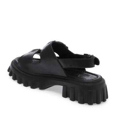  Siyah Deri Kadın Sandalet - K24Y1SN67160-A23 - 2