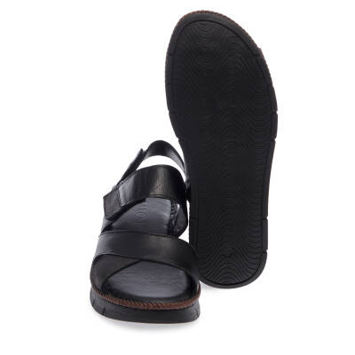  Siyah Deri Kadın Sandalet - K24Y1SN67237-A23 - 4