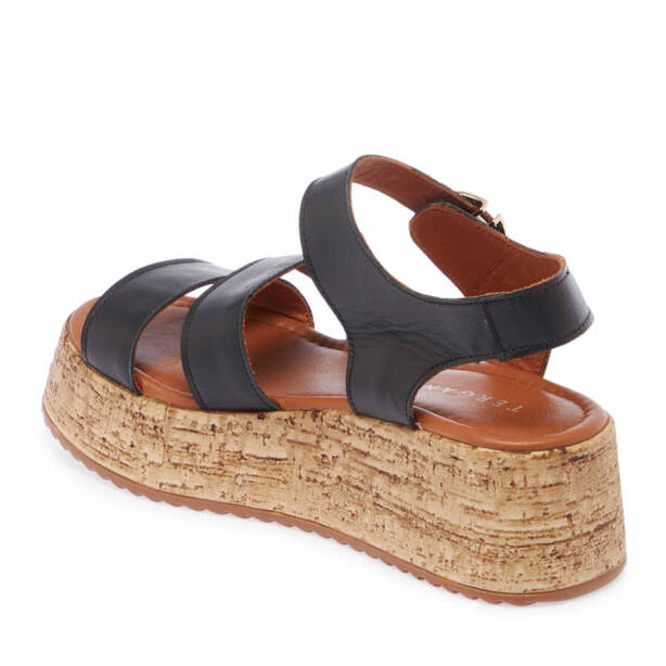 Siyah Deri Kadın Sandalet - K24Y1SN67244-A23 - 2