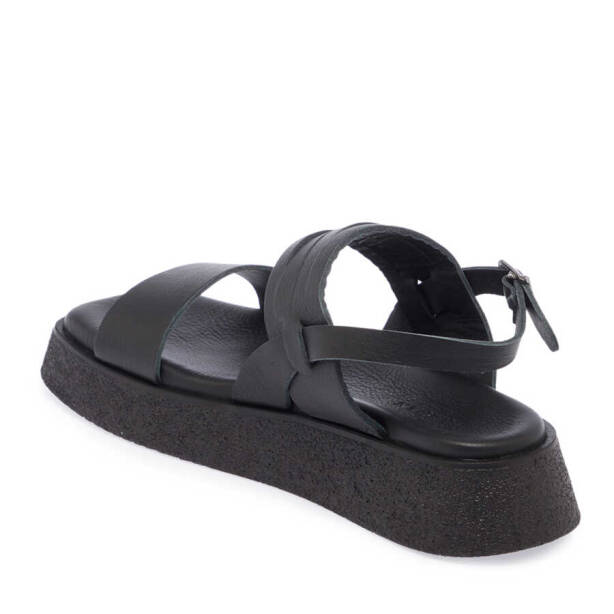 Siyah Hakiki Deri Kadın Sandalet - K24Y1SN67260-A23 - 3