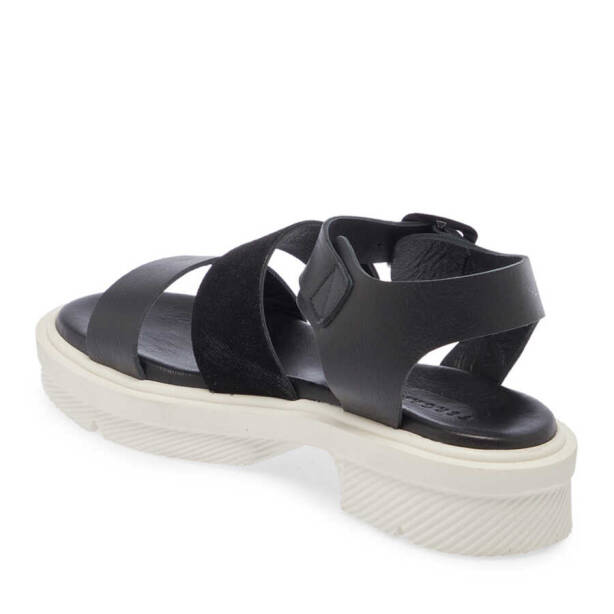 Siyah Deri Kadın Sandalet - K24Y1SN67261-A23 - Tergan