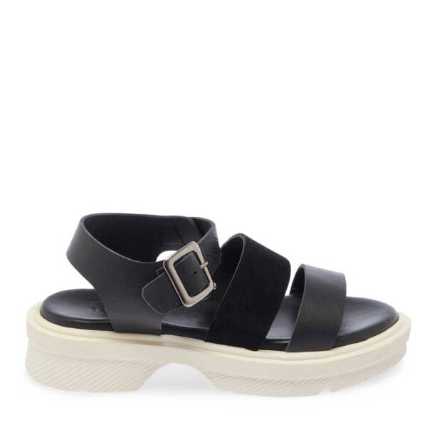 Siyah Deri Kadın Sandalet - K24Y1SN67261-A23 - Tergan