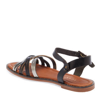 Siyah Deri Kadın Sandalet - K24Y1SN67265-O6H - 2