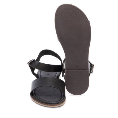  Siyah Deri Kadın Sandalet - K24Y1SN67275-A23 - 4
