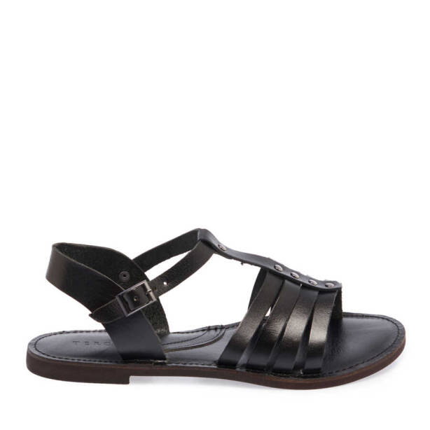 Siyah Hakiki Deri Kadın Sandalet - K24Y1SN67276-A23 - 1