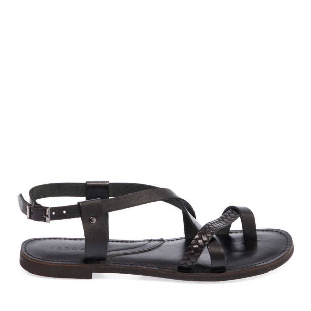 Siyah Hakiki Deri Kadın Sandalet - K24Y1SN67277-A23 - 1