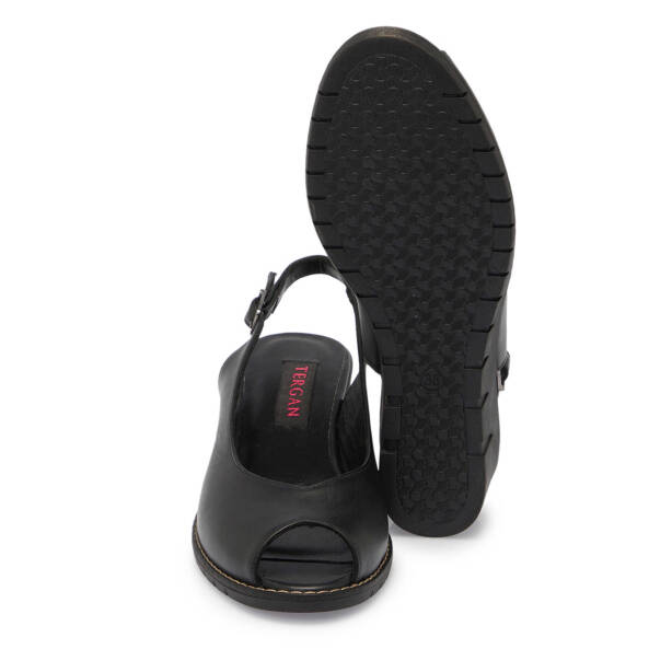 Siyah Hakiki Deri Kadın Sandalet - K24Y1SN67288-A23 - 4