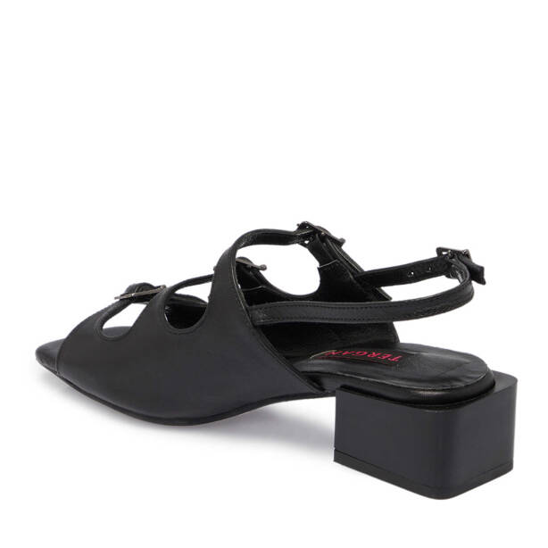 Siyah Deri Kadın Sandalet - K24Y1SN67292-A23 - 3
