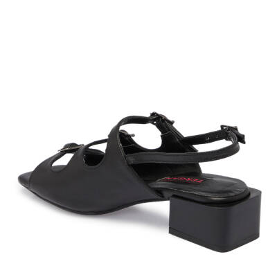 Siyah Deri Kadın Sandalet - K24Y1SN67292-A23 - 2