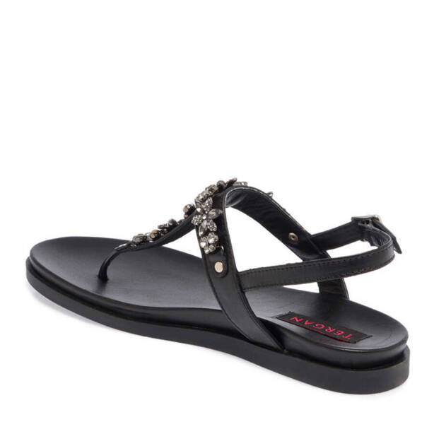 Siyah Hakiki Deri Kadın Sandalet - K24Y1SN67408-A23 - 3