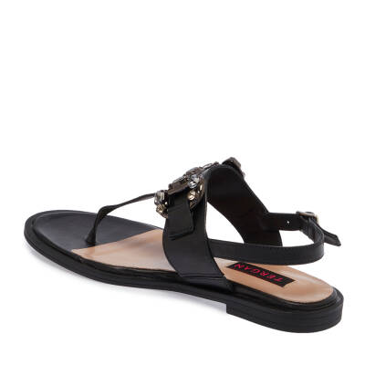 Siyah Deri Kadın Sandalet - K24Y1SN67409-A23 - 2