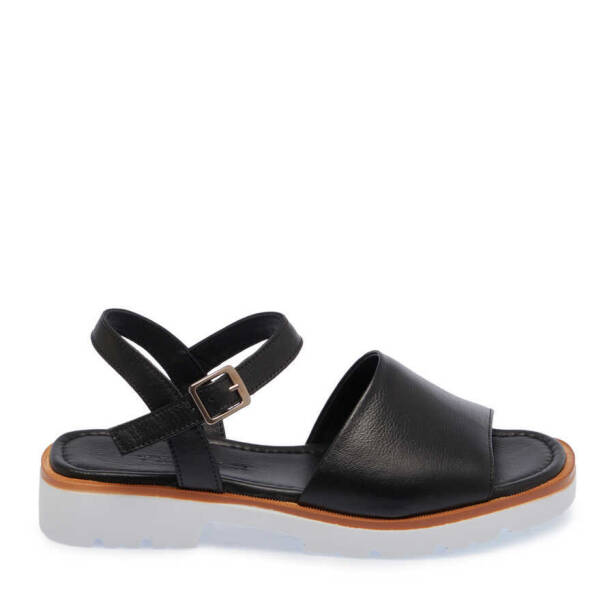 Siyah Hakiki Deri Kadın Sandalet - K24Y1SN67411-A23 - 1