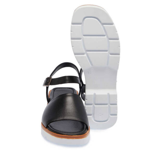 Siyah Hakiki Deri Kadın Sandalet - K24Y1SN67411-A23 - 4