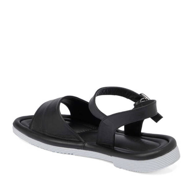 Siyah Hakiki Deri Kadın Sandalet - K24Y1SN67413-A23 - 3