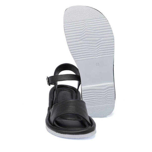 Siyah Hakiki Deri Kadın Sandalet - K24Y1SN67413-A23 - 4