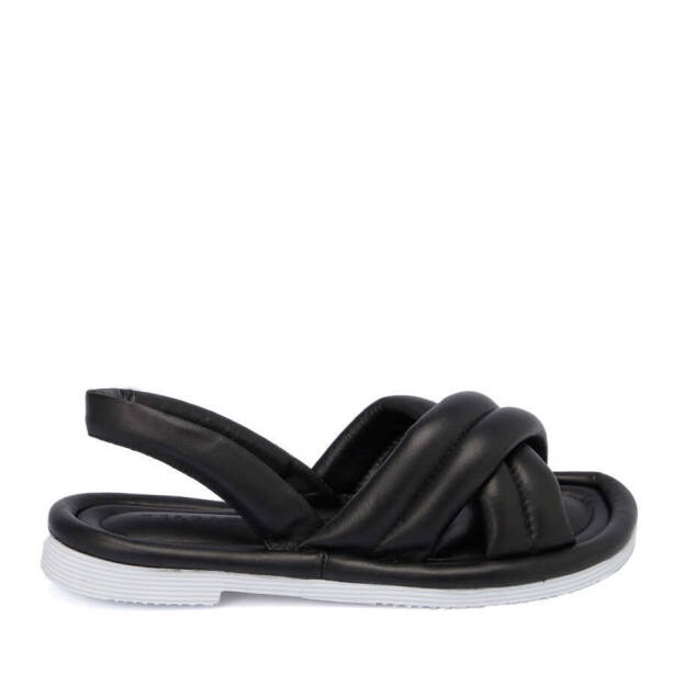 Siyah Deri Kadın Sandalet - K24Y1SN67414-A23 - 3