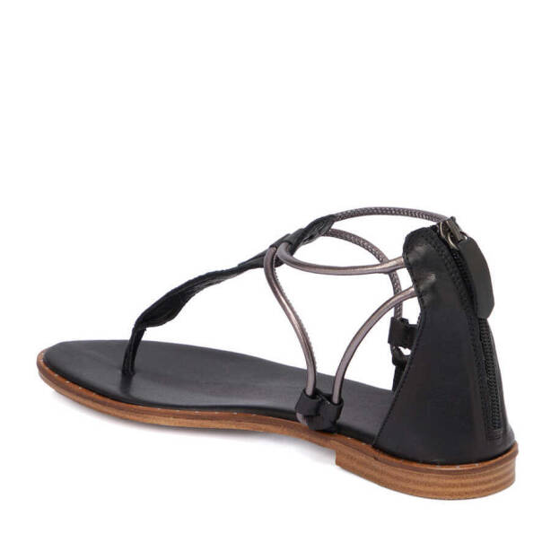 Siyah Deri Kadın Sandalet - K24Y1SN67415-A23 - 2