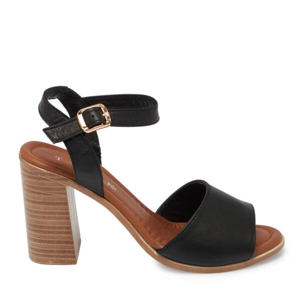 Siyah Hakiki Deri Kadın Sandalet - K24Y1SN67694-A23 - 1