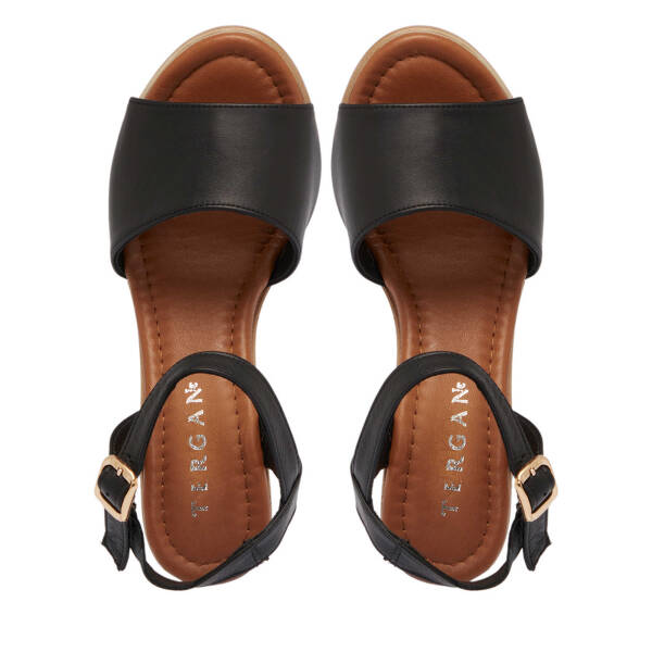 Siyah Hakiki Deri Kadın Sandalet - K24Y1SN67694-A23 - 5