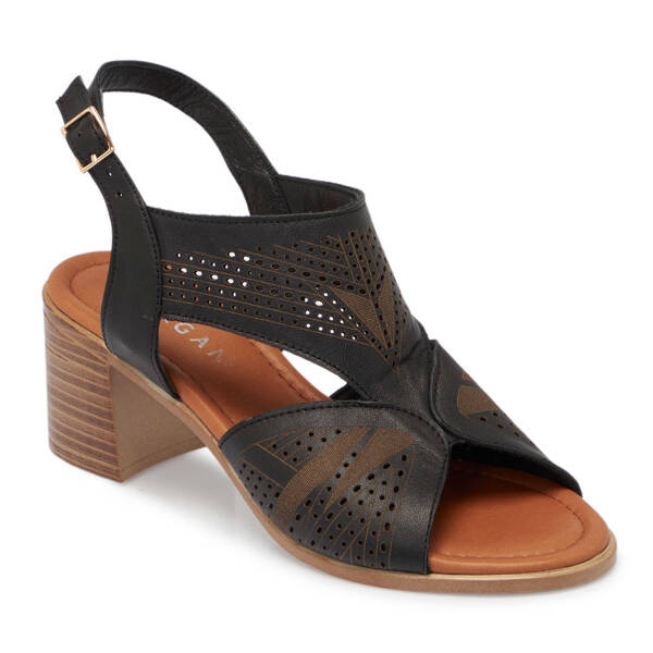 Siyah Hakiki Deri Kadın Sandalet - K24Y1SN67696-A23 - 2