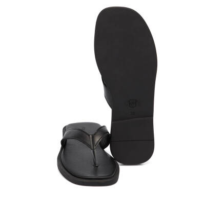 Siyah Deri Kadın Sandalet - K24Y1TR67437-A23 - 4
